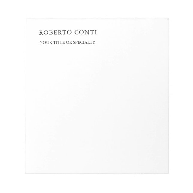 Unique Modern Plain Minimalist Notepad (Front)