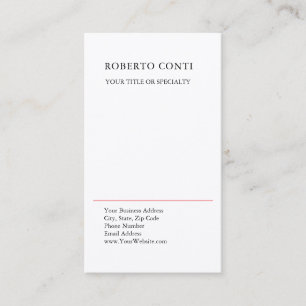 Unique Modern Plain Minimalist Premium Silk Business Card