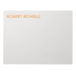 Unique Modern Platinum Grey Minimalist Add Name Notepad