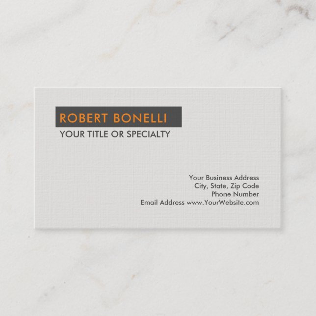Unique Modern Platinum Grey Minimalist Business Card (Front)
