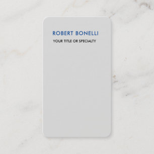 Unique Modern Platinum Grey Minimalist Business Card