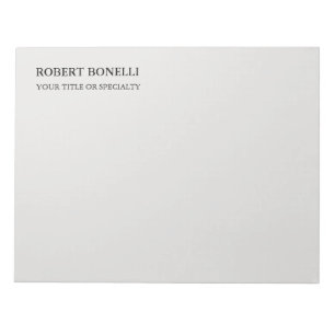 Unique Modern Platinum Grey Stylish Minimalist Big Notepad