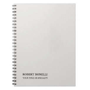 Unique Modern Platinum Grey Stylish Minimalist Notebook