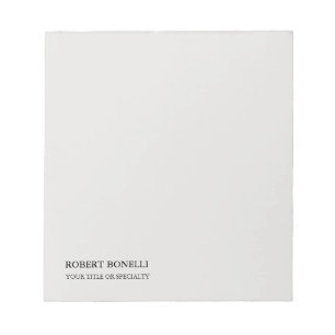 Unique Modern Platinum Grey Stylish Minimalist Notepad