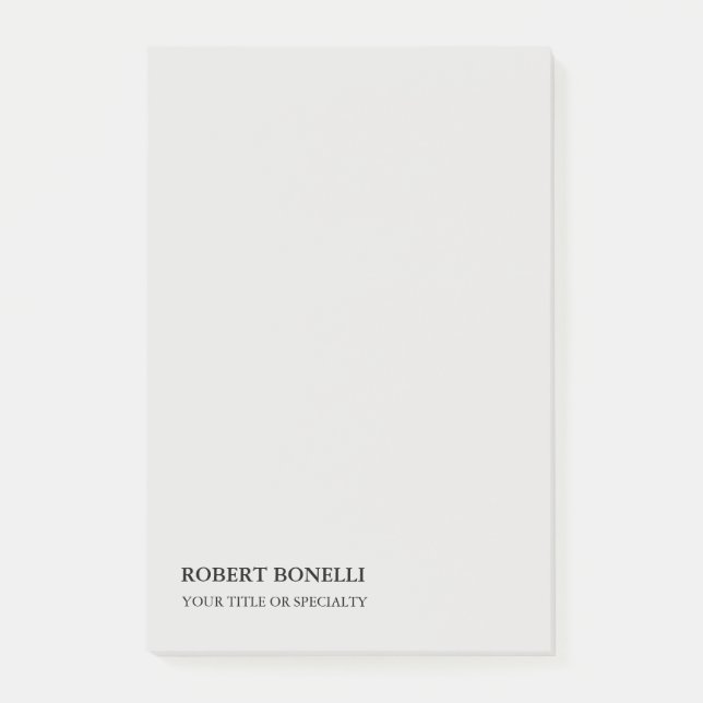 Unique Modern Platinum Grey Stylish Minimalist Post-it Notes (Front)