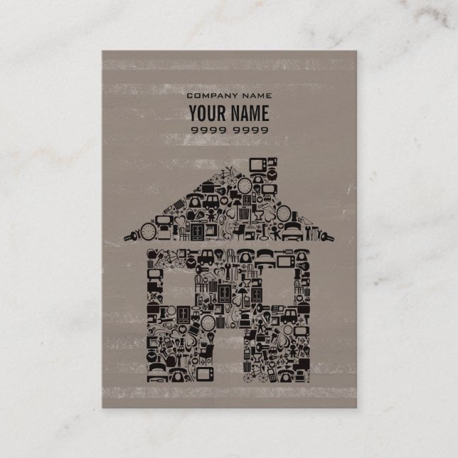 Unique Modern Professional House Home Template Business Card (Front)