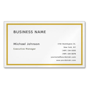 Unique modern professional metallic gold colour magnetic business card