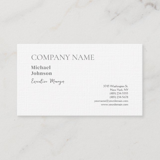 Unique modern professional minimalist chic business card (Front)