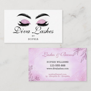 Unique Modern Purplish Pink Lashes And Brows  Business Card