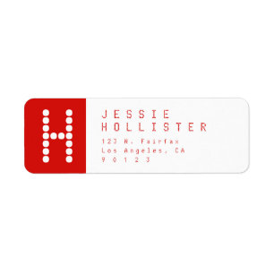 Unique Modern   Red & White Return Address
