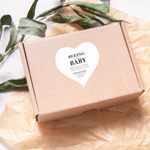 Unique Modern Seeing Your New Baby  Heart Sticker