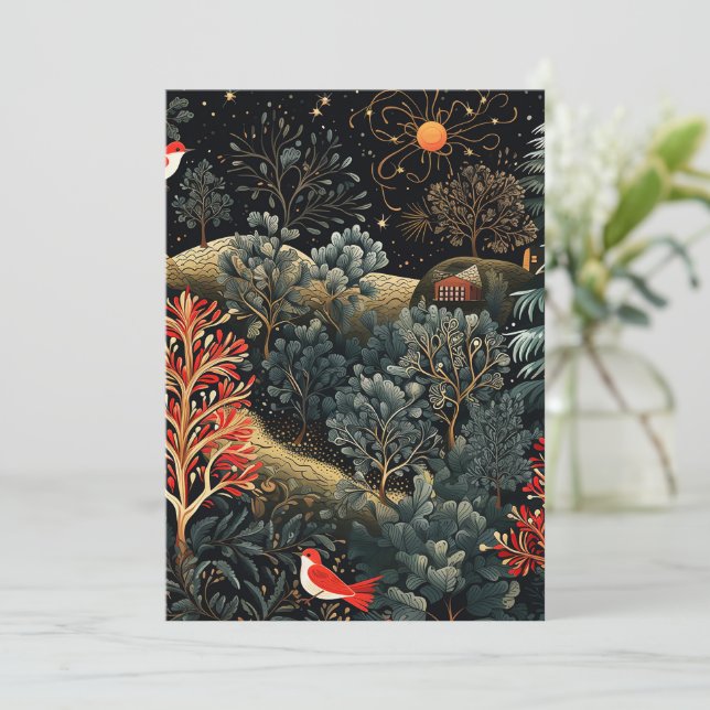 Unique Modern Whimsical Non Photo Christmas Card (Standing Front)