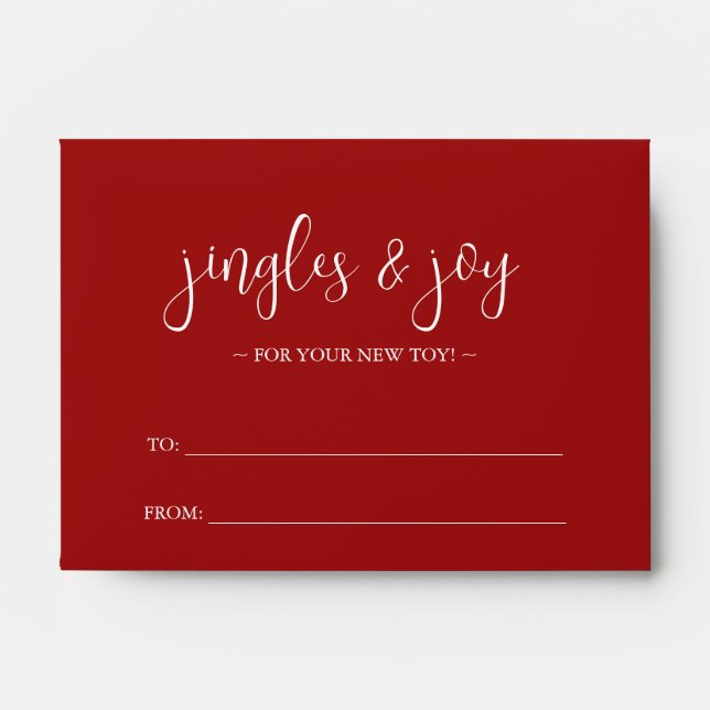 Unique Money Envelope Red & Poinsettia (Front)