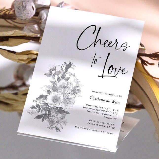 Unique Monochrome White Bridal Shower Invitation (Unique Monochrome White Bridal Shower Invitation)