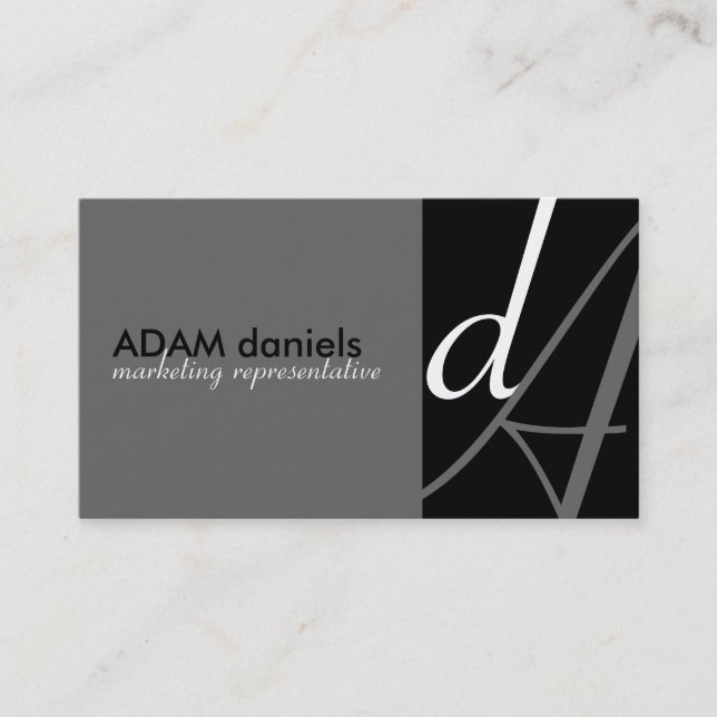 Unique Monogram Business Cards (Front)