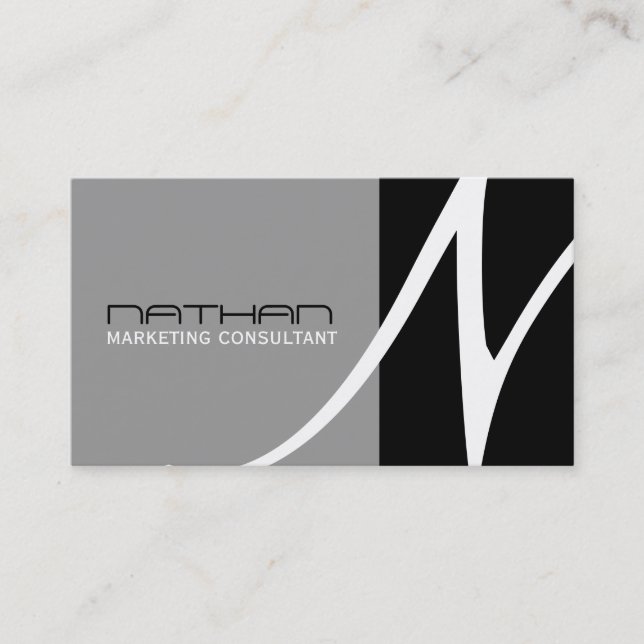 Unique Monogram Business Cards (Front)