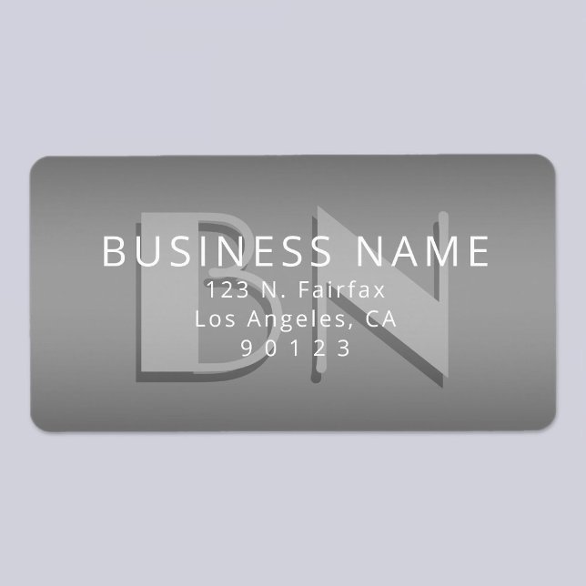 Unique Monogram Grey Gradient Return Address Label (Creator Uploaded)