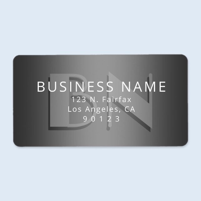 Unique Monogram Grey Gradient Return Address Label (Creator Uploaded)