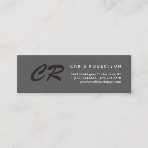 Unique Monogram Grey Slim Size Business Card