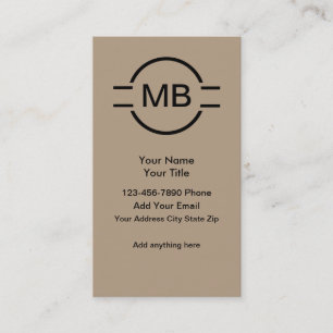 Unique Monogram Professional Business Cards