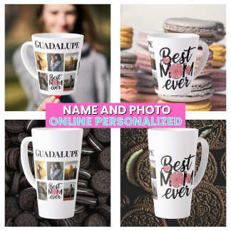 Unique Mother's Five Photo Collage Latte Mug