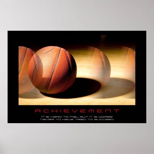 Unique Motivational Achievement Basketball Print (Front)