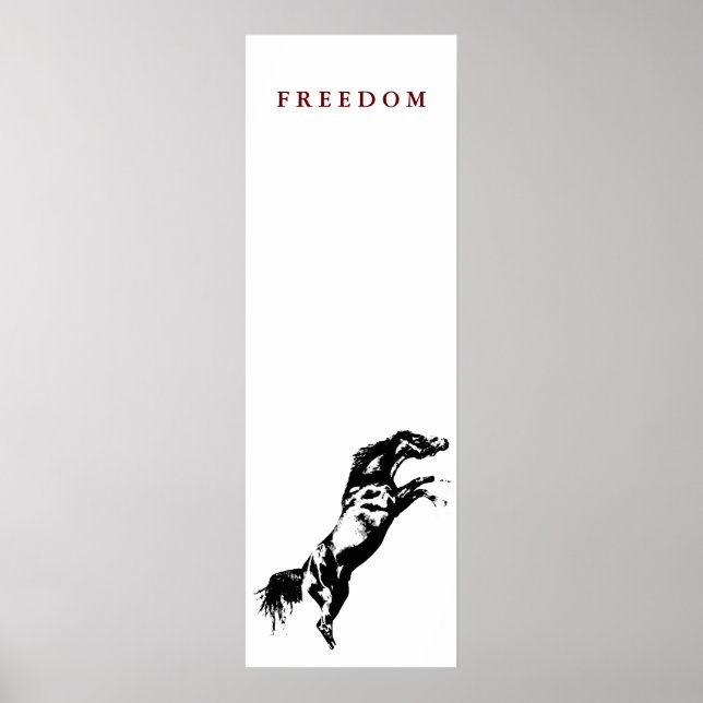 Unique Motivational Freedom Horse Poster (Front)