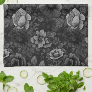 Unique Muted Colours Vintage Floral Print Tea Towel