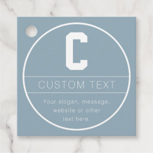 Unique Name & Monogram Template Dusty Blue Favour Tags