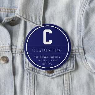 Unique Name & Monogram Template   Navy Blue 10 Cm Round Badge