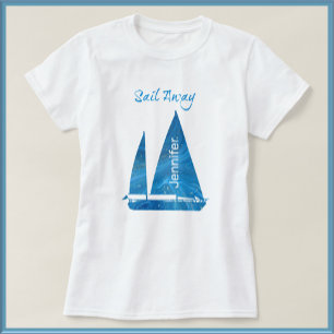 Unique Nautical Blue Sailboat T-Shirt