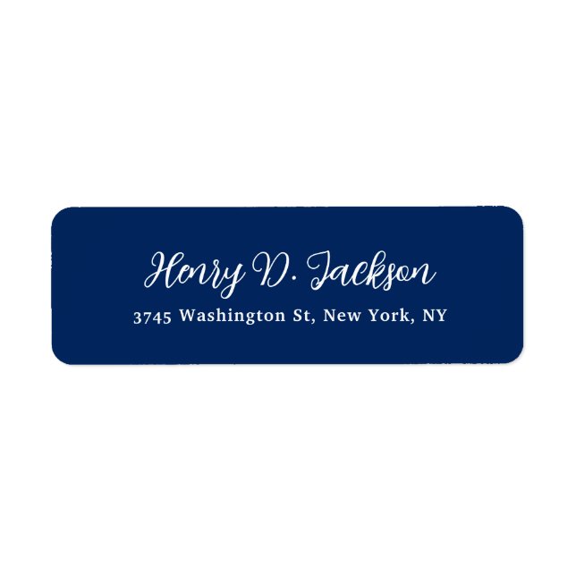 Unique Navy Blue Classical Handwriting Plain (Front)