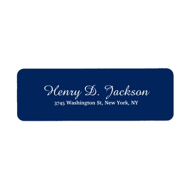 Unique Navy Blue Classical Script Creative Plain (Front)