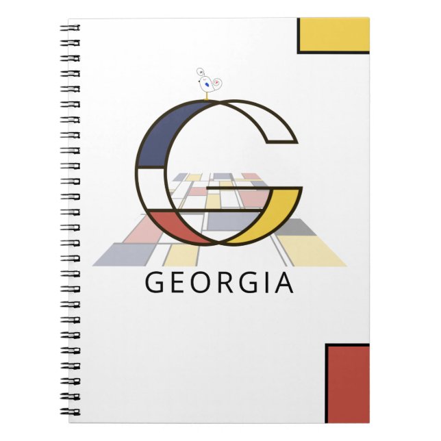 Unique Neoplasticism Style Monogram. Letter G Notebook (Front)
