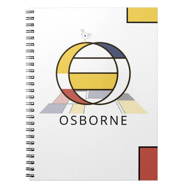 Unique Neoplasticism Style Monogram. Letter O Notebook (Front)