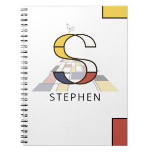 Unique Neoplasticism Style Monogram. Letter S Notebook