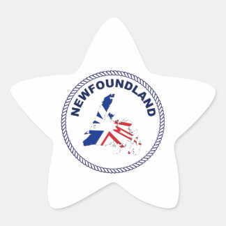"Unique Newfoundland Map Design Star Sticker