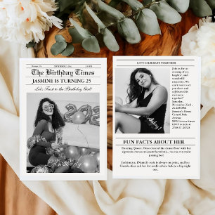 Unique Newspaper Birthday Program Infographic Invitation