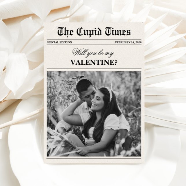 Unique Newspaper Photo Valentine's Day Card (Creator Uploaded)