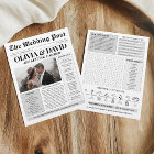 Unique Newspaper Wedding Program Timeline