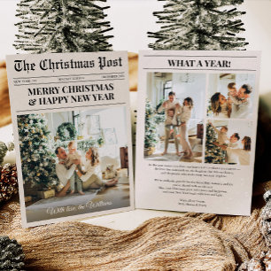 Unique Newspaper What A Year Photo Christmas Holiday Card