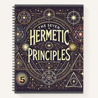 "Unique Notebook with Hermetic Principles Print 