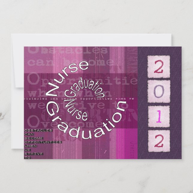 Unique Nurse Graduation Party Invitations 2012 (Front)