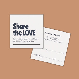 Unique Old White Blue Bold Salon Referral Card