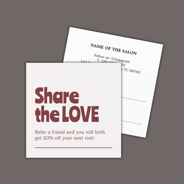 Unique Old White Red Bold Salon  Referral Card (Creator Uploaded)