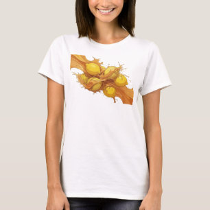 Unique Orange Abstract Lemons Graphic Tee