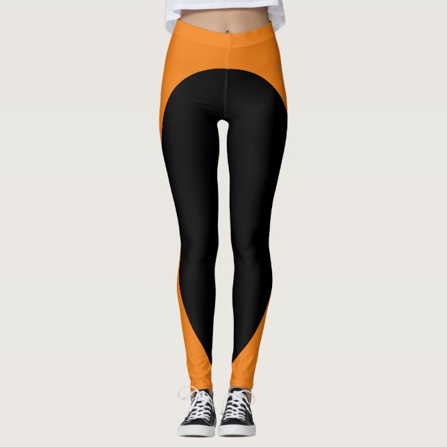 Unique Orange & Black  Leggings (Front)