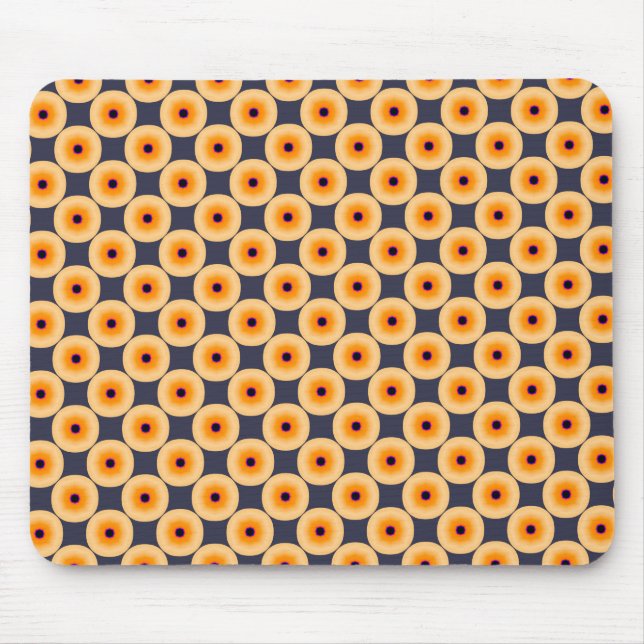 Unique Orange Blue Yellow Polka Dot Pattern Mouse Pad (Front)