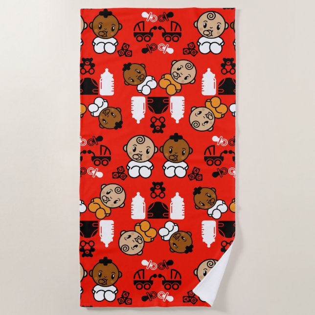 Unique Orange New Baby Gift  Beach Towel (Front)