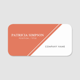 Unique Orange White: Elevates Your Brand Identity Name Tag